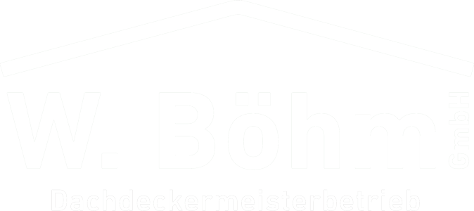 W. Böhm Dachdeckermeisterbetrieb Logo weiss